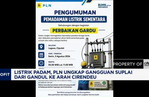 Listrik Padam di Tangerang Selatan Akibat Gangguan Transmisi Gandul-Cirendeu