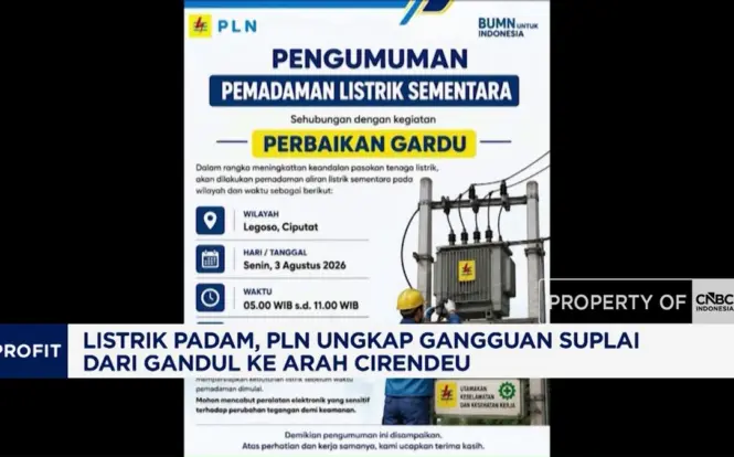 Listrik Padam di Tangerang Selatan Akibat Gangguan Transmisi Gandul-Cirendeu