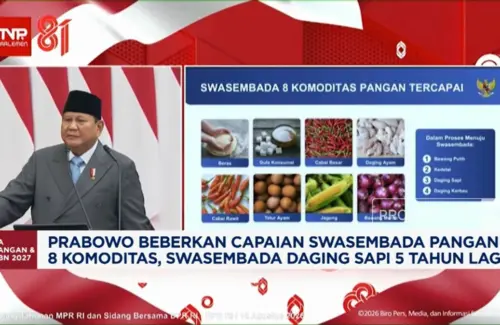 Prabowo Ungkap 8 Komoditas Pangan Indonesia Capai Swasembada, Apa Saja?