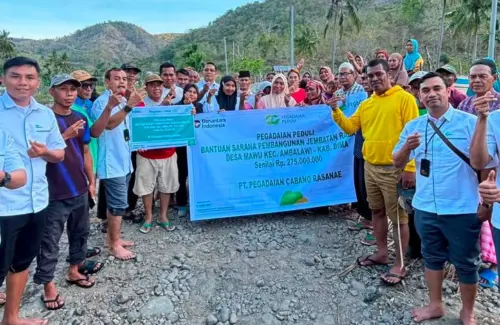 Pegadaian Peduli Dukung Pembangunan Jembatan Raba Sau di Desa Mawu, Tingkatkan Akses Warga