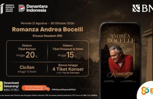 BNI Hadirkan Konser Andrea Bocelli Lebih Dekat dengan Diskon Tiket dan Paket Travel