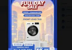 Transmart Tawarkan Diskon Besar-besaran untuk Mesin Cuci Front Load di Full Day Sale 6 September